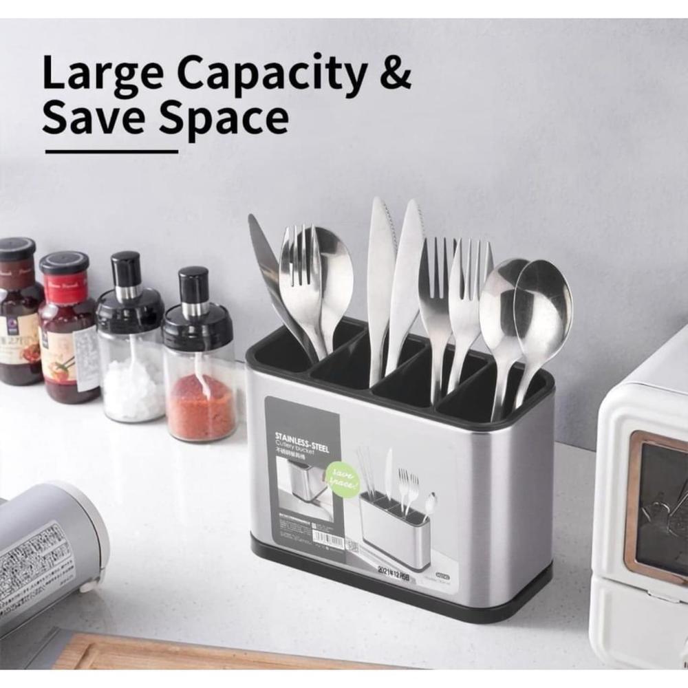 Stainless steel kitchen utensil holder - Picture 3 of 9
